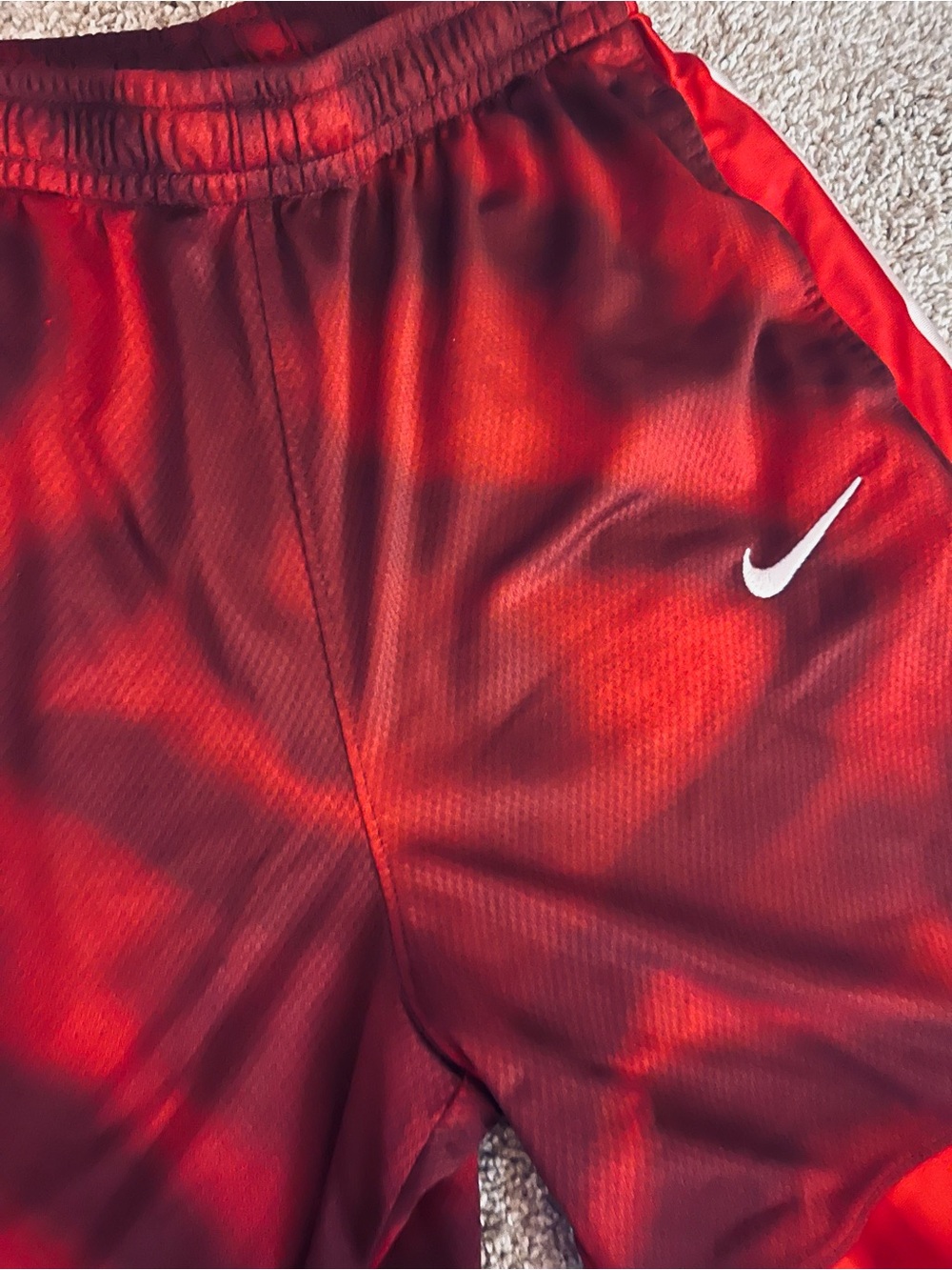 Nike Red and White Kids Athletic Shorts